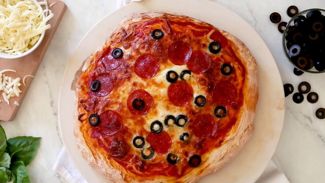 Pepperoni and Olive Pizza